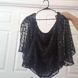 Metallic Dot  off the shoulder blouse